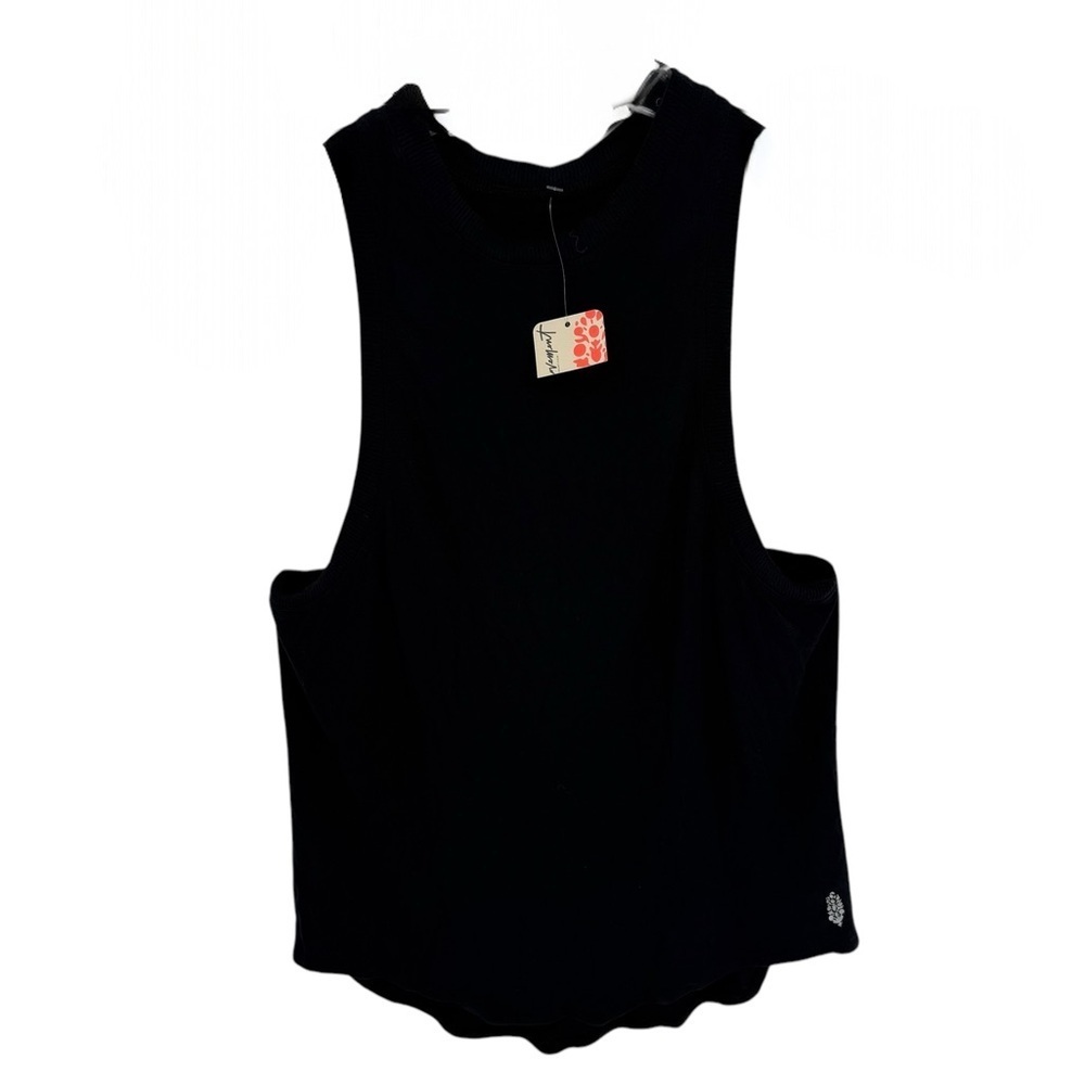 FP Movement by Free People Black Ribbed Muscle Tank